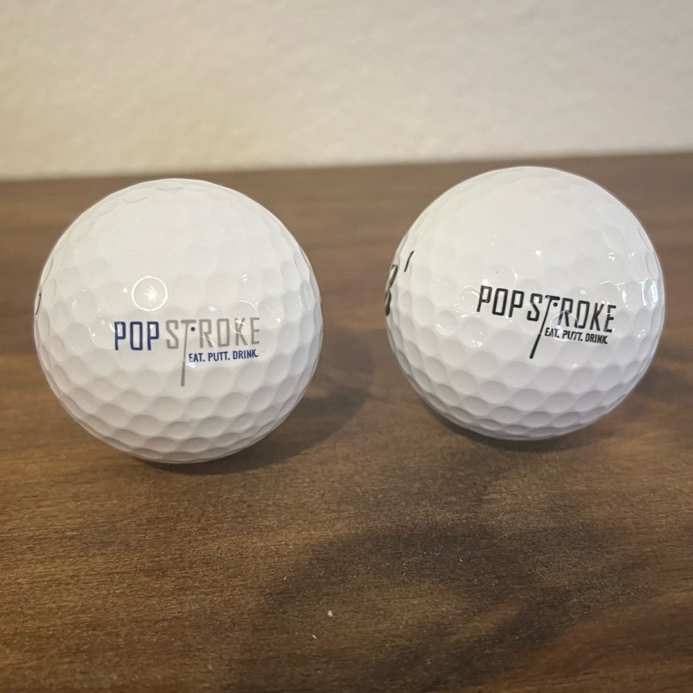 Pop Stroke Eat Putt Drink Collectible Golf Ball Bridgestone e6 + Tiger Woods